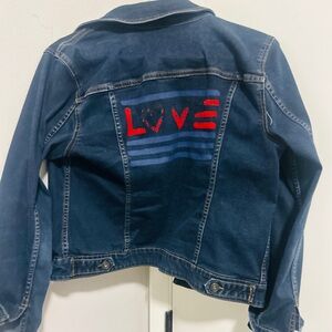 Denim Jacket with Love Design